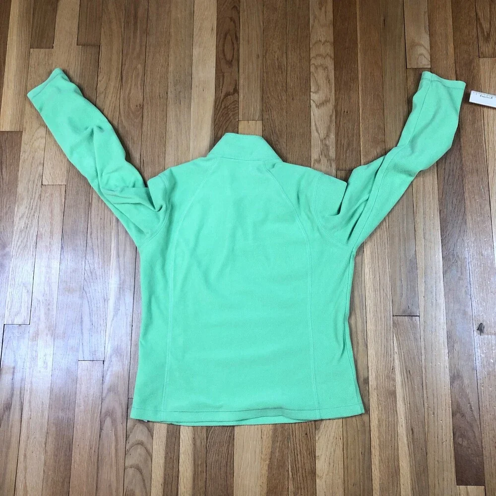Columbia Jacket Womens Small Green‎ Long Sleeve Cotton 1/4 Zip Top Adult